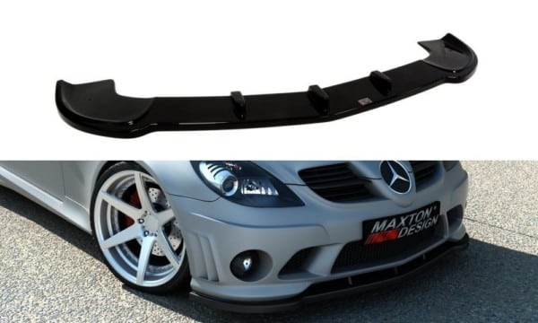 MAXTON DESIGN - Spoiler pod Predný náraznik   Mercedes SLK R171 (for Me-SLK -r171-AMG204-f1) , Čierny lesk
