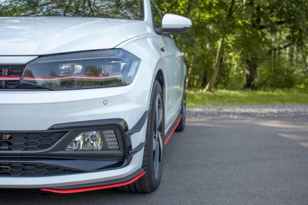 MAXTON DESIGN - Spoiler pod Predný náraznik   V.5 VW POLO MK6 GTI , Čierny lesk