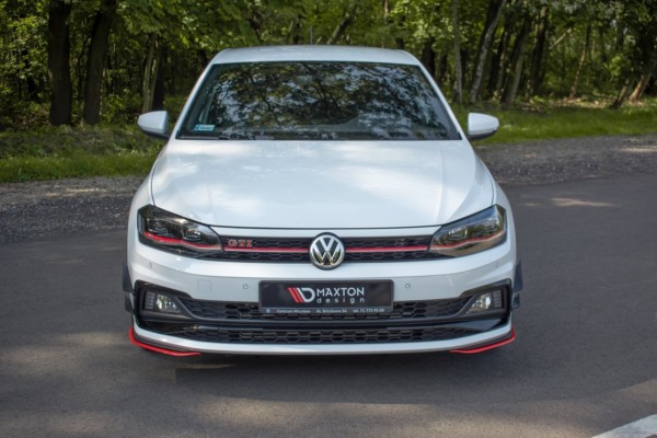 MAXTON DESIGN - Spoiler pod Predný náraznik   V.5 VW POLO MK6 GTI , RED – Obrázok 2