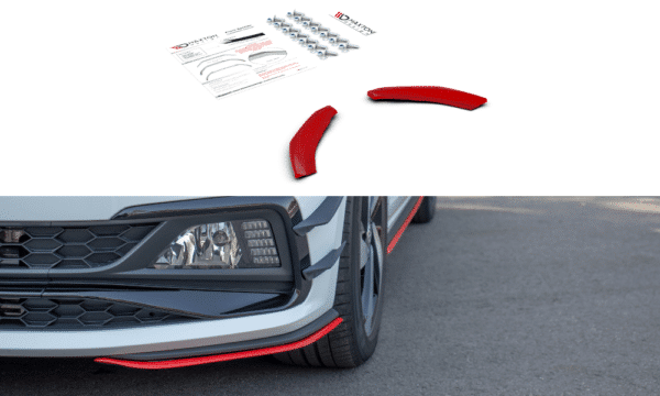 MAXTON DESIGN - Spoiler pod Predný náraznik   V.5 VW POLO MK6 GTI , RED – Obrázok 5