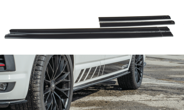 MAXTON DESIGN - Lišty pod prahy Volkswagen T6 , Čierny lesk