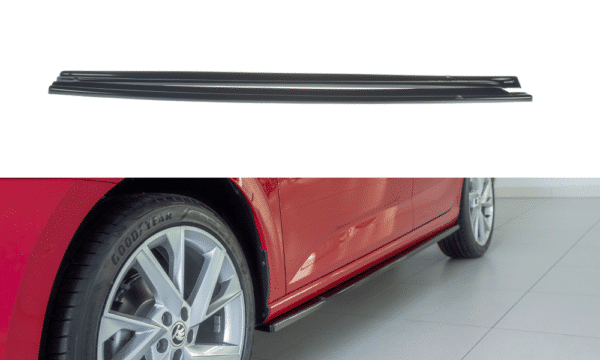 MAXTON DESIGN - Lišty pod prahy Skoda Scala , Čierny lesk