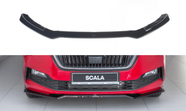 MAXTON DESIGN - Spoiler pod Predný náraznik   V.2 Skoda Scala , Čierny lesk