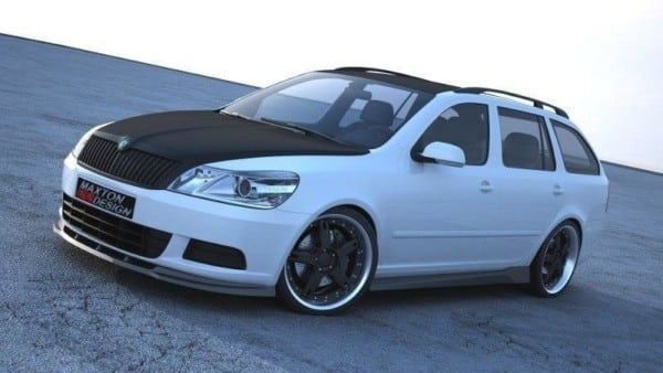MAXTON DESIGN - Spoiler pod Predný náraznik   Skoda Octavia Mk2 FL , Čierny lesk