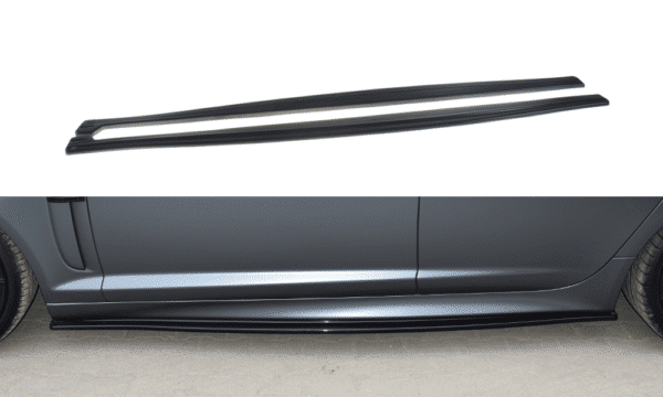 MAXTON DESIGN - Lišty pod prahy JAGUAR XF- R , Čierny lesk