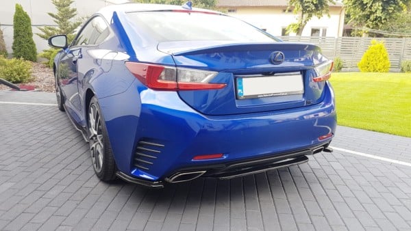 MAXTON DESIGN - Stredový spoiler pod zadný náraznik (WITHOUT VERTICAL BARS) Lexus Rc , 
Čierny lesk