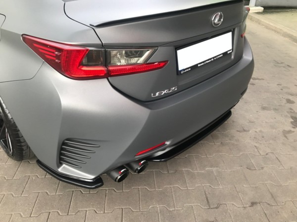 MAXTON DESIGN - Stredový spoiler pod zadný náraznik (WITHOUT VERTICAL BARS) Lexus Rc , 
Čierny lesk – Obrázok 2