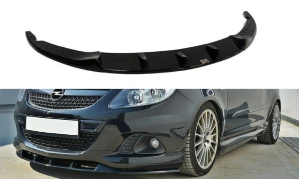 MAXTON DESIGN - Spoiler pod Predný náraznik   OPEL CORSA D NURBURG (FOR OPC / VXR BUMPER) , Čierny lesk