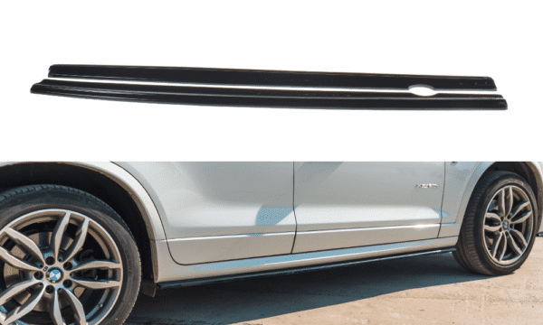 MAXTON DESIGN - Lišty pod prahy for vhodné pre BMW X3 F25 M-Pack Facelift , Čierny lesk