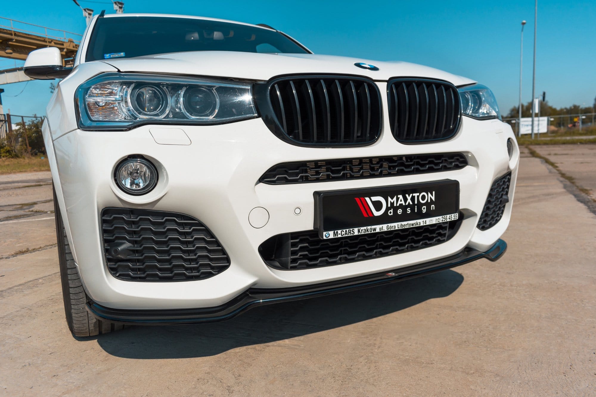 MAXTON DESIGN - Spoiler pod Predný náraznik for vhodné pre BMW X3 F25 M-Pack Facelift , Čierny lesk – Obrázok 3