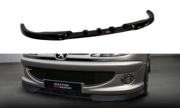 MAXTON DESIGN - Spoiler pod Predný náraznik   PEUGEOT 206 (for: CC, RC, GTI, S16, XSI, XS, SPORT) , Čierny lesk