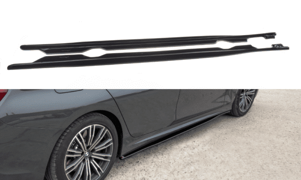 MAXTON DESIGN - Lišty pod prahy for vhodné pre BMW 3 G20 M-pack , Čierny lesk