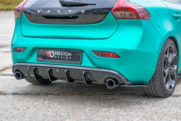 MAXTON DESIGN - Bočné difúzory zadného náraznika Volvo V40 R-design , Čierny lesk – Obrázok 3