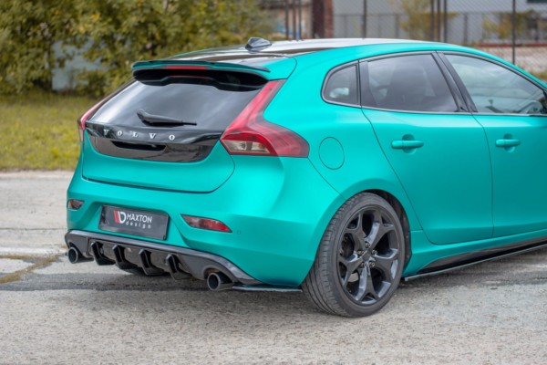 MAXTON DESIGN - Bočné difúzory zadného náraznika Volvo V40 R-design , Čierny lesk – Obrázok 2