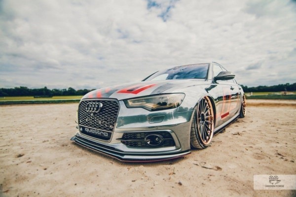 MAXTON DESIGN - Spoiler pod predný náraznik RACING  AUDI A6 C7 S-LINE (2 splitters = 1 set) , ABS+Čierny lesk – Obrázok 2