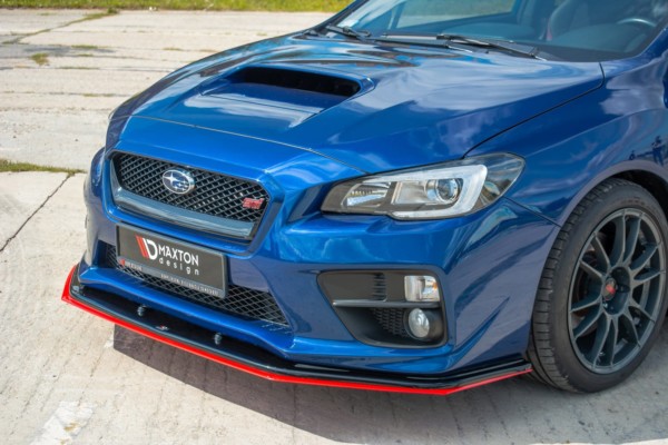 MAXTON DESIGN - Spoiler pod Predný náraznik   V.4 SUBARU  WRX STI , 
Čierny lesk  + Red – Obrázok 3