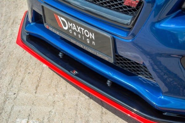MAXTON DESIGN - Spoiler pod Predný náraznik   V.4 SUBARU  WRX STI , 
Čierny lesk  + Red – Obrázok 5