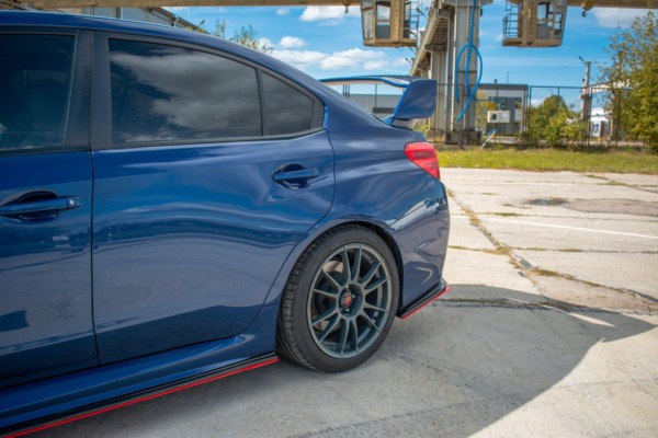 MAXTON DESIGN - Bočné difúzory zadného náraznika V.2 SUBARU WRX STI , Čierny lesk  + Red – Obrázok 4