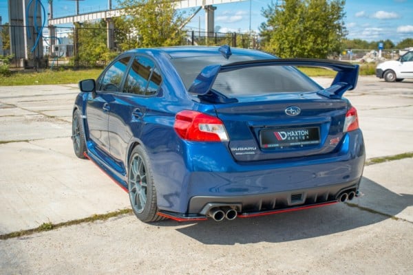 MAXTON DESIGN - Bočné difúzory zadného náraznika V.2 SUBARU WRX STI , Čierny lesk  + Red – Obrázok 5