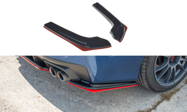 MAXTON DESIGN - Bočné difúzory zadného náraznika V.2 SUBARU WRX STI , Čierny lesk + Red