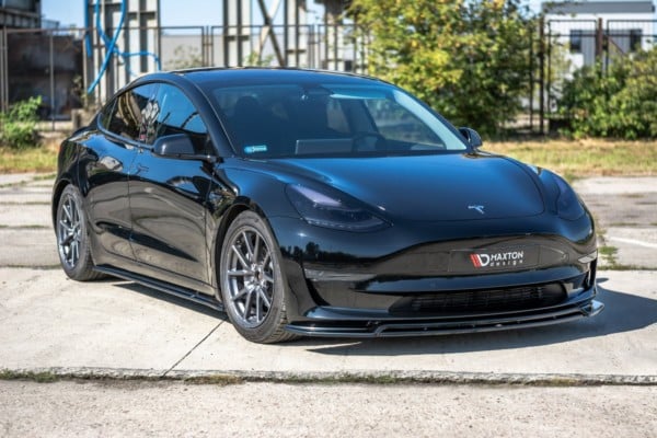 MAXTON DESIGN - Spoiler pod Predný náraznik   V.2 Tesla Model 3 , 
Čierny lesk – Obrázok 2