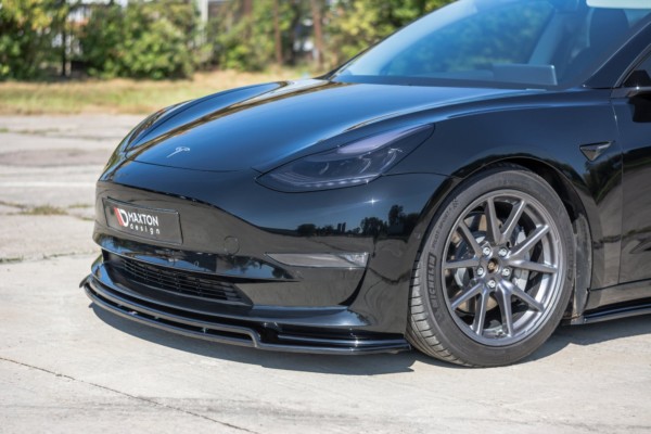 MAXTON DESIGN - Spoiler pod Predný náraznik   V.2 Tesla Model 3 , 
Čierny lesk – Obrázok 3