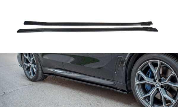 MAXTON DESIGN - Lišty pod prahy for vhodné pre BMW X5 G05 M-pack , Čierny lesk