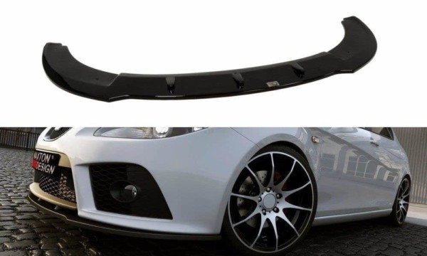 MAXTON DESIGN - Spoiler pod Predný náraznik   SEAT LEON MK2 CUPRA FR PREFACE , Čierny lesk