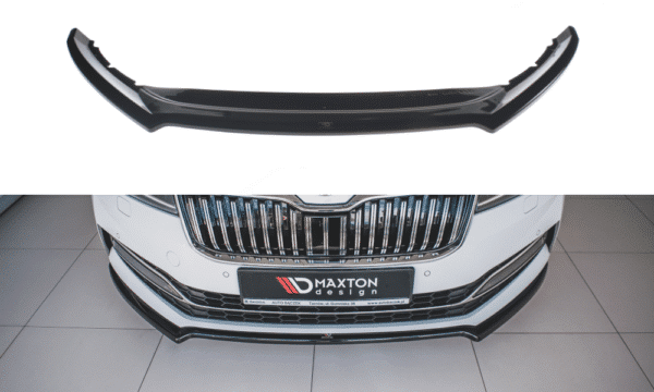 MAXTON DESIGN - Spoiler pod Predný náraznik   V.1 Skoda Superb Mk3 FL , Čierny lesk