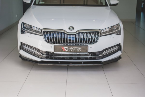 MAXTON DESIGN - Spoiler pod Predný náraznik   V.2 Skoda Superb Mk3 FL , Čierny lesk – Obrázok 2