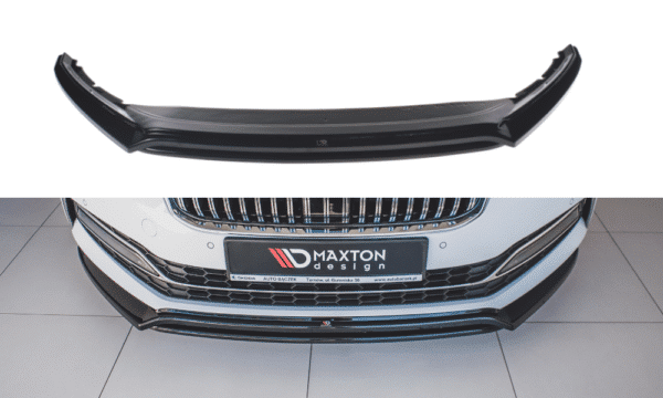 MAXTON DESIGN - Spoiler pod Predný náraznik   V.3 Skoda Superb Mk3 FL , 
Čierny lesk