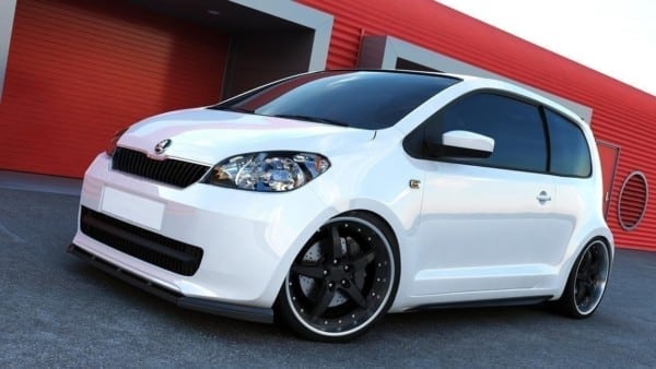 MAXTON DESIGN - Spoiler pod Predný náraznik   Skoda Citigo , Čierny lesk