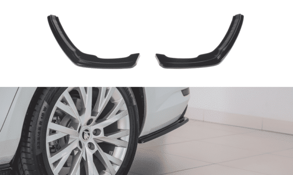 MAXTON DESIGN - Bočné difúzory zadného náraznika Skoda Superb Mk3 FL Hatchback / Combi , Čierny lesk
