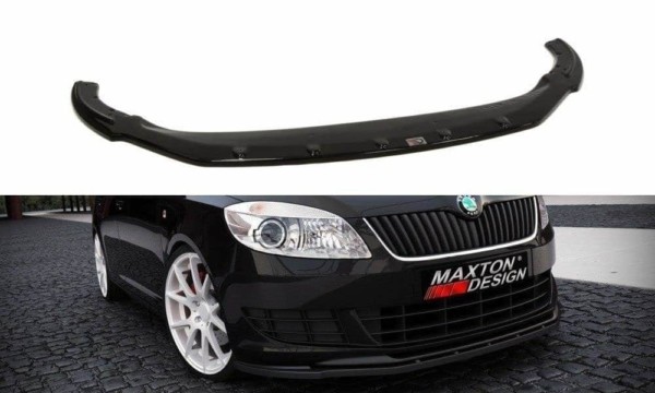 MAXTON DESIGN - Spoiler pod Predný náraznik   Skoda Fabia Mk2 FL , Čierny lesk