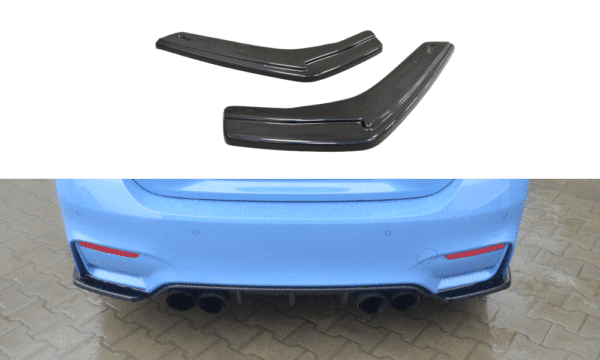 MAXTON DESIGN - Bočné difúzory zadného náraznika vhodné pre BMW M4 F82 , Čierny lesk