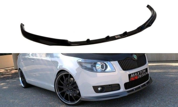 MAXTON DESIGN - Spoiler pod Predný náraznik   Skoda Fabia Mk2 , Čierny lesk