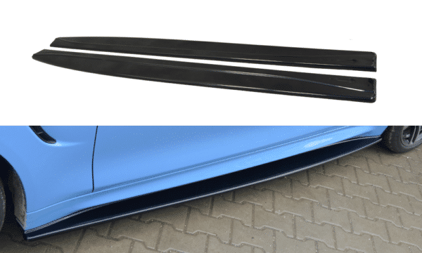 MAXTON DESIGN - Lišty pod prahy vhodné pre BMW M4 F82 , Čierny lesk
