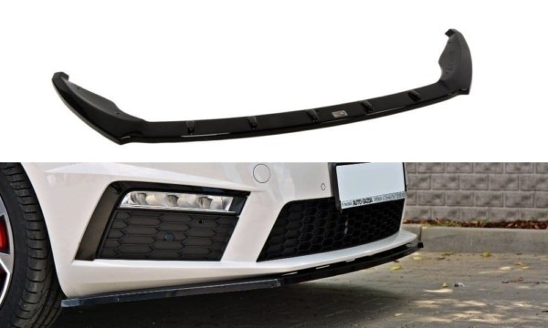 MAXTON DESIGN - Spoiler pod Predný náraznik   V.1 Skoda Octavia RS Mk3 , Čierny lesk