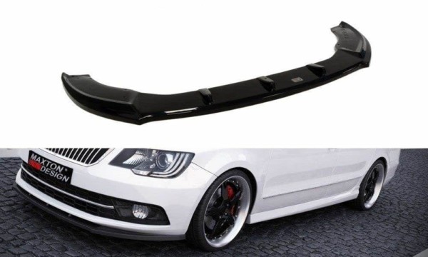 MAXTON DESIGN - Spoiler pod Predný náraznik Skoda Superb Mk2 FL , Čierny lesk
