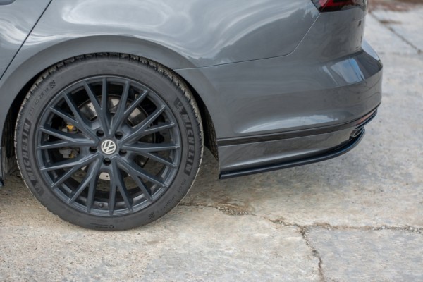 MAXTON DESIGN - Bočné difúzory zadného náraznika Volkswagen Passat R-Line B8 , Čierny lesk – Obrázok 3