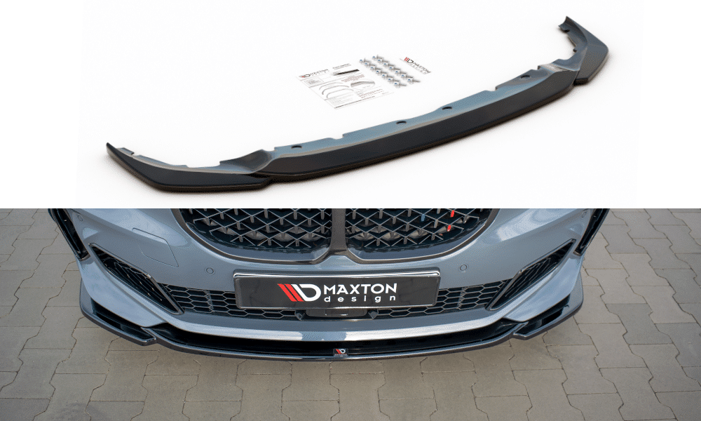 MAXTON DESIGN - Spoiler pod Predný náraznik V.3 for vhodné pre BMW 1 F40 M-Pack/ M135i , Čierny lesk