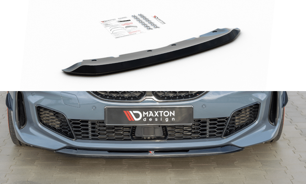 MAXTON DESIGN - Spoiler pod Predný náraznik V.2 for vhodné pre BMW 1 F40 M-Pack/ M135i , Čierny lesk