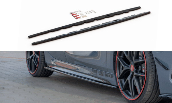 MAXTON DESIGN - Lišty pod prahy V.1 for vhodné pre BMW 1 F40 M-Pack/ M135i , Čierny lesk