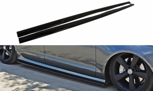 MAXTON DESIGN - Lišty pod prahy Audi S6 / A6 S-Line C7 , 
Čierny lesk