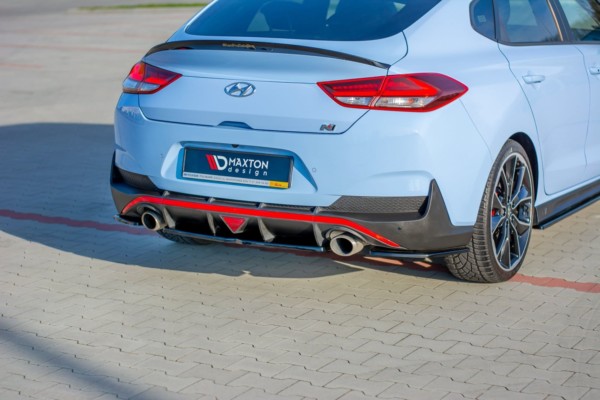 MAXTON DESIGN - Stredový spoiler pod zadný náraznik Hyundai I30 N Mk3 Fastback , Čierny lesk – Obrázok 2