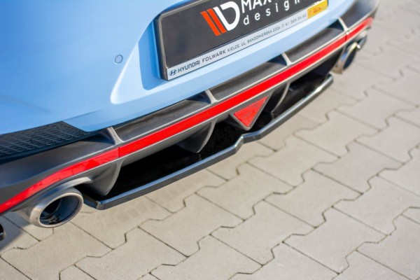 MAXTON DESIGN - Stredový spoiler pod zadný náraznik Hyundai I30 N Mk3 Fastback , Čierny lesk – Obrázok 4