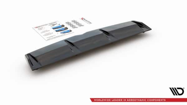 MAXTON DESIGN - Stredový spoiler pod zadný náraznik (with vertical bars) Hyundai I30 N Mk3 Fastback , Čierny lesk – Obrázok 6