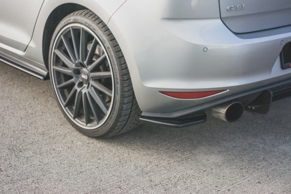 MAXTON DESIGN - Bočné difúzory zadného náraznika V.2 VW Golf 7 GTI , Čierny lesk – Obrázok 3
