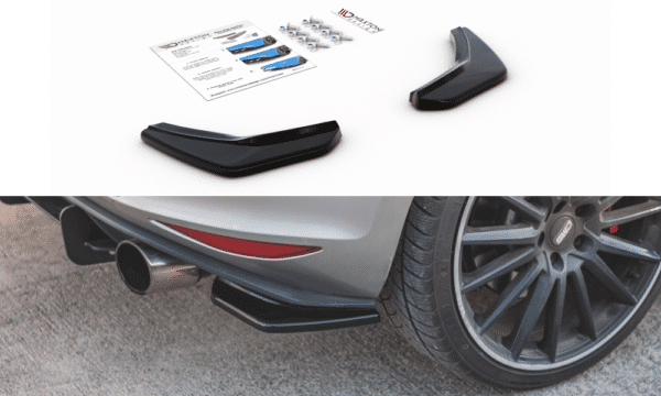 MAXTON DESIGN - Bočné difúzory zadného náraznika V.2 VW Golf 7 GTI , Čierny lesk