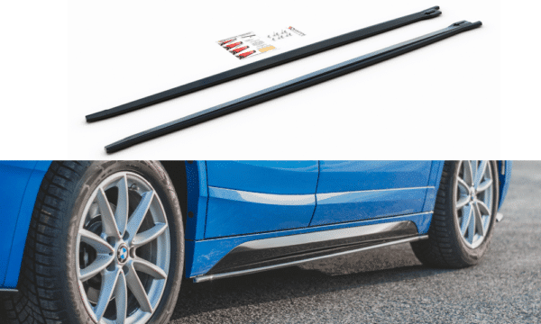 MAXTON DESIGN - Lišty pod prahy for BMW X2 F39 M-Pack , Čierny lesk